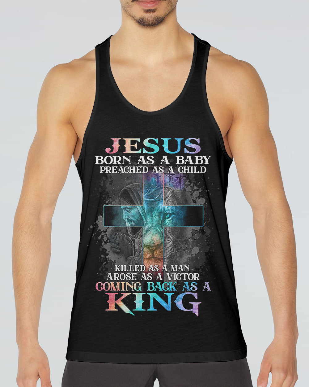 Jesus Born As A Baby Lion Cross Men's All Over Print Shirt - Tltm2406236