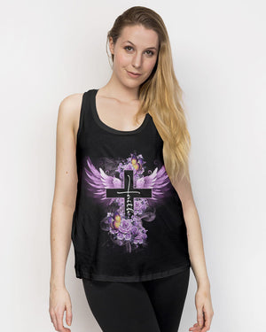Faith Butterfly Purple Rose Women's All Over Print Shirt - Tltm2406234