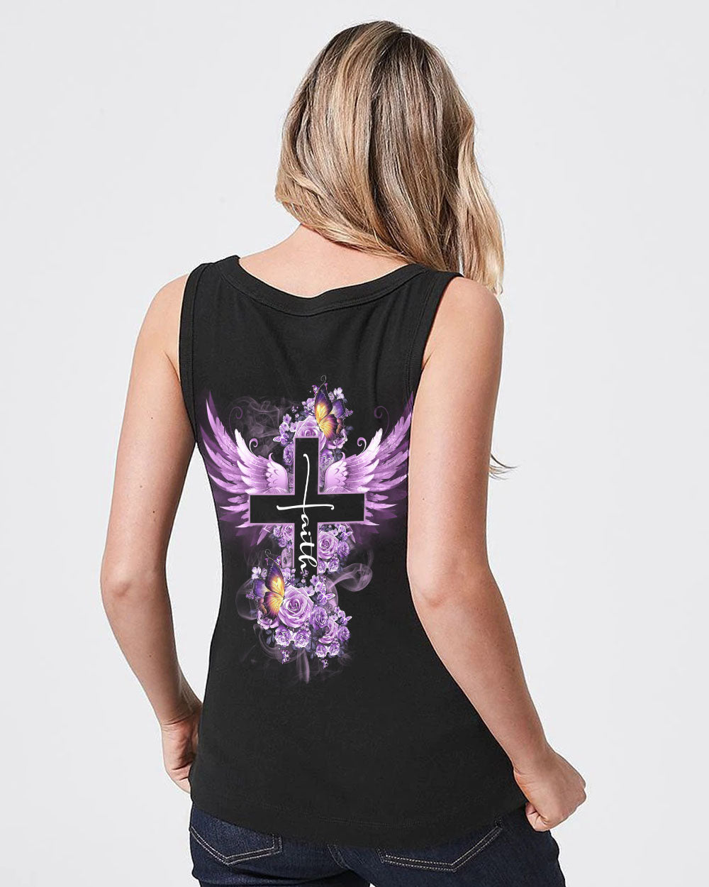 Faith Butterfly Purple Rose Women's All Over Print Shirt - Tltm2406234