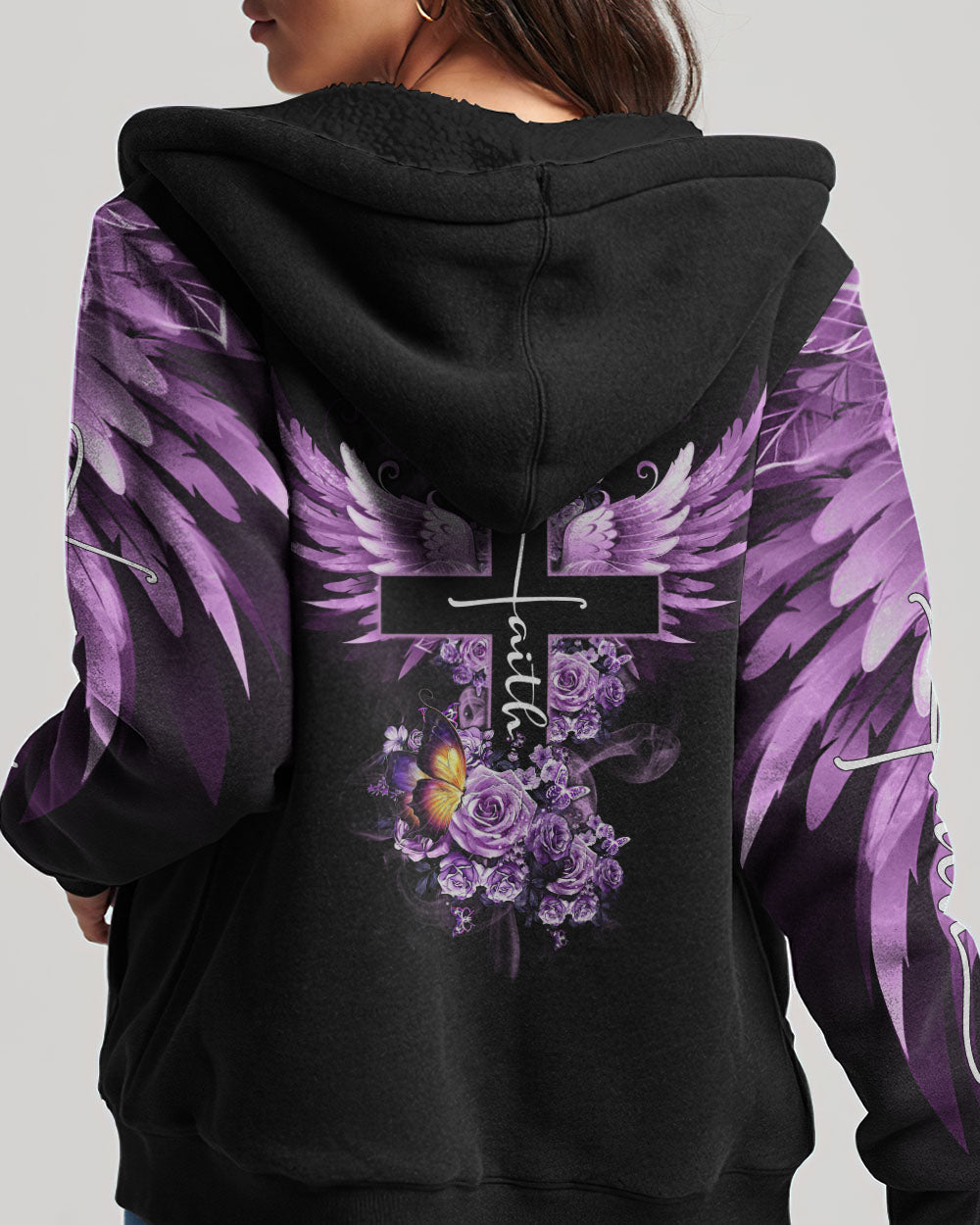 Faith Butterfly Purple Rose Women's All Over Print Shirt - Tltm2406234