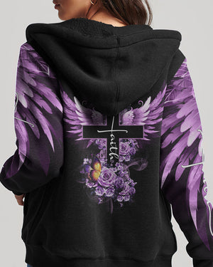 Faith Butterfly Purple Rose Women's All Over Print Shirt - Tltm2406234