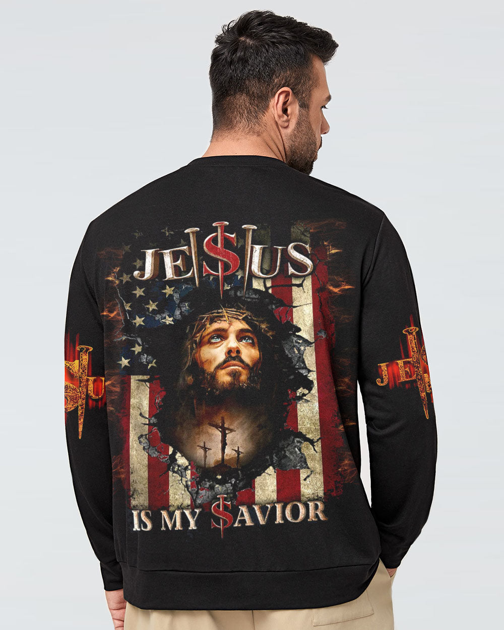 Jesus Is My Savior Crack Flag Men's All Over Print Shirt - Tltw260423