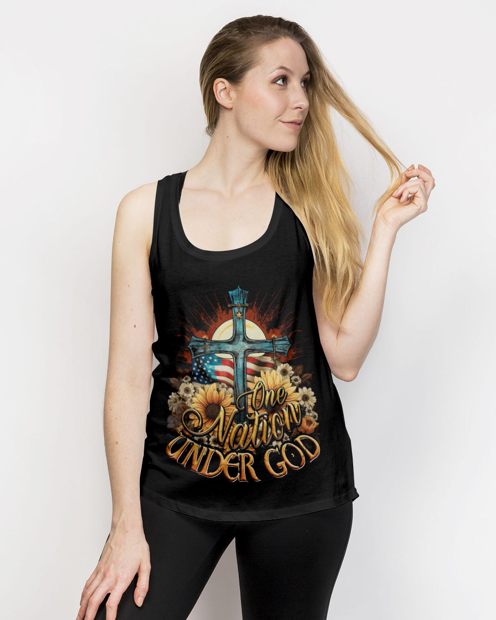 One Nation Under God Women's All Over Print Shirt - Ty2406231