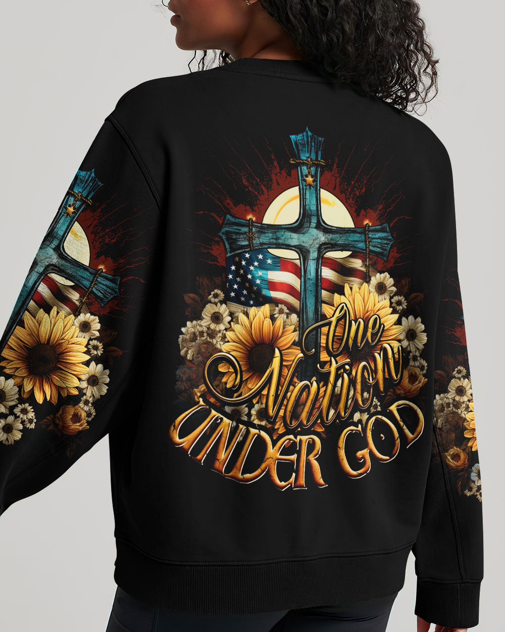 One Nation Under God Women's All Over Print Shirt - Ty2406231