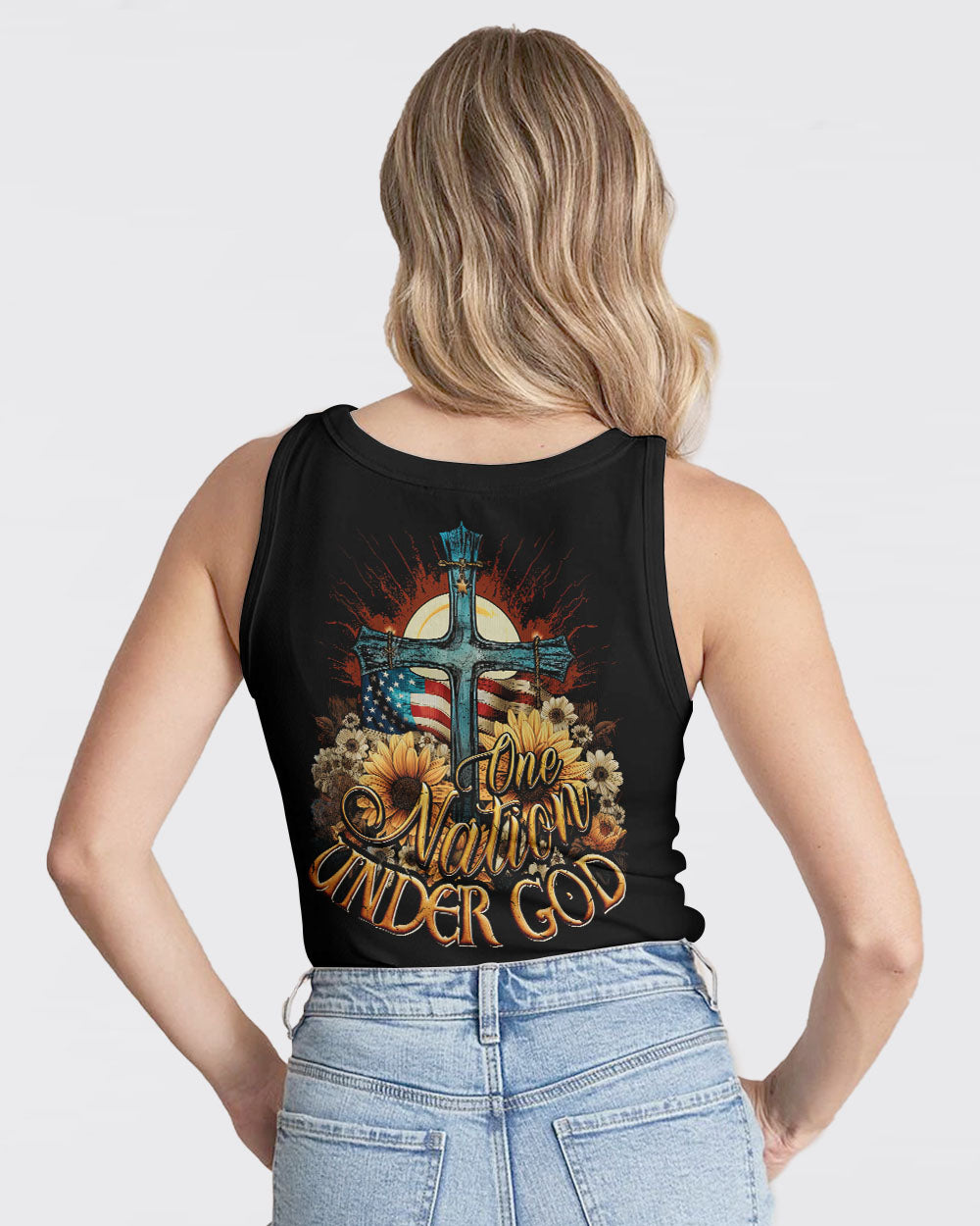 One Nation Under God Women's All Over Print Shirt - Ty2406231