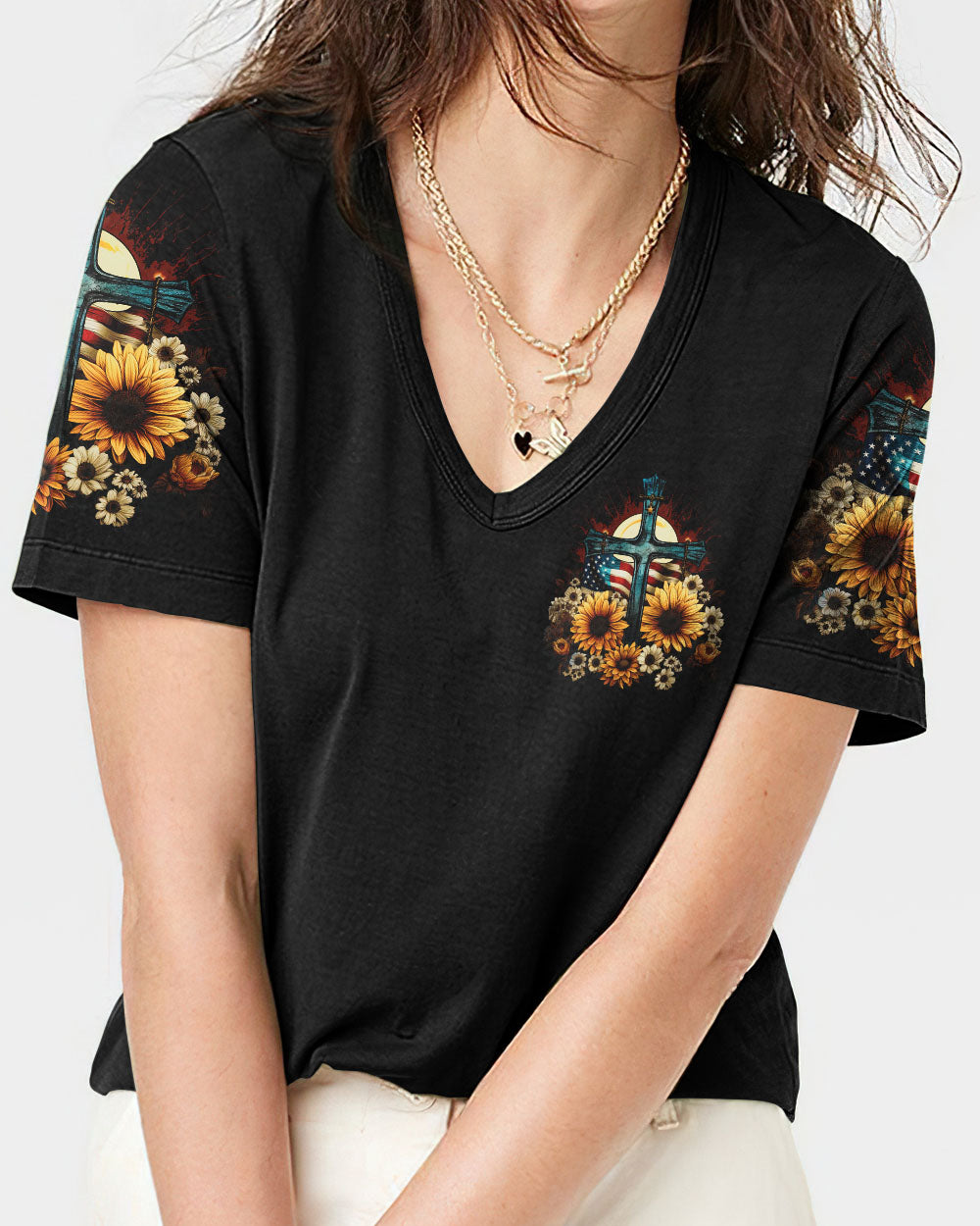 One Nation Under God Women's All Over Print Shirt - Ty2406231