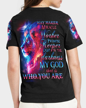 Way Maker Miracle Worker Lion Women's All Over Print Shirt - Tlno04407233