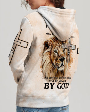 I Would Rather Stand With God Painting Lion Women's All Over Print Shirt - Tltm2406237