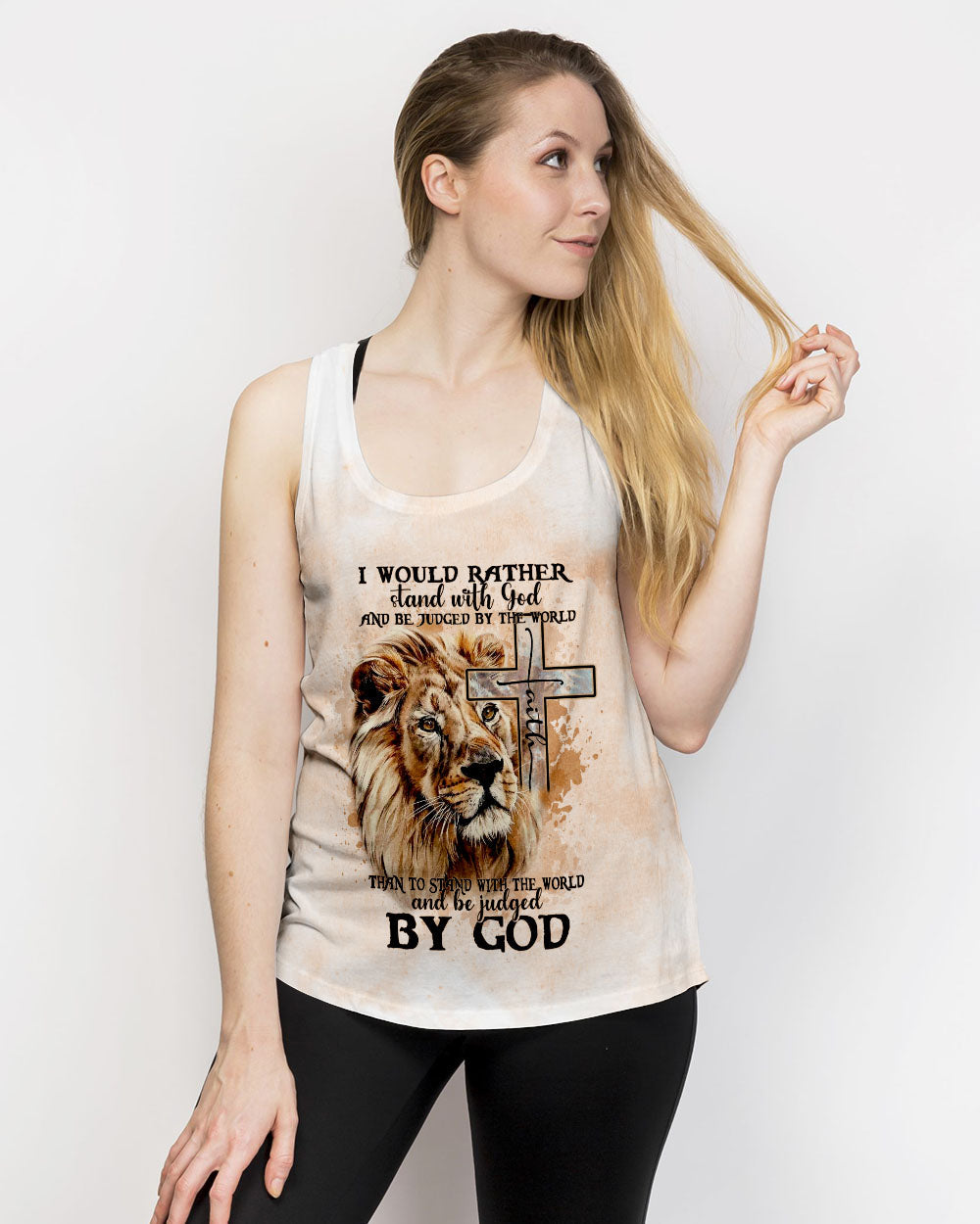 I Would Rather Stand With God Painting Lion Women's All Over Print Shirt - Tltm2406237