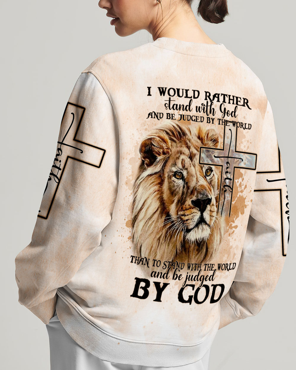 I Would Rather Stand With God Painting Lion Women's All Over Print Shirt - Tltm2406237