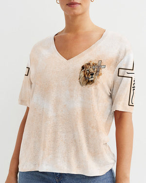 I Would Rather Stand With God Painting Lion Women's All Over Print Shirt - Tltm2406237