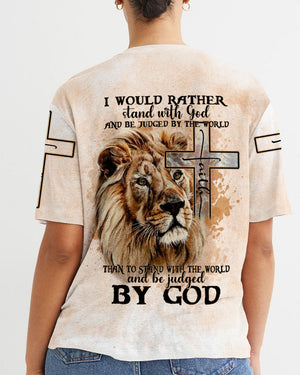 I Would Rather Stand With God Painting Lion Women's All Over Print Shirt - Tltm2406237