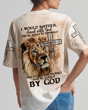 I Would Rather Stand With God Painting Lion Women's All Over Print Shirt - Tltm2406237