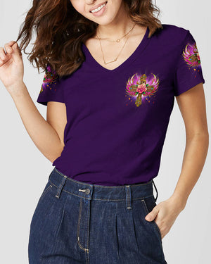 I Believe There Are Angels Among Us Cross Rose Wings Women's All Over Print Shirt - Tltr0307234