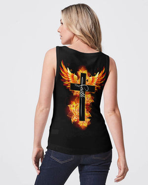 Faith Cross Rose Wings Arm Women's All Over Print Shirt - Tlty2506238