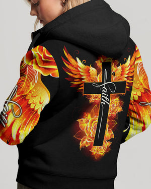 Faith Cross Rose Wings Arm Women's All Over Print Shirt - Tlty2506238