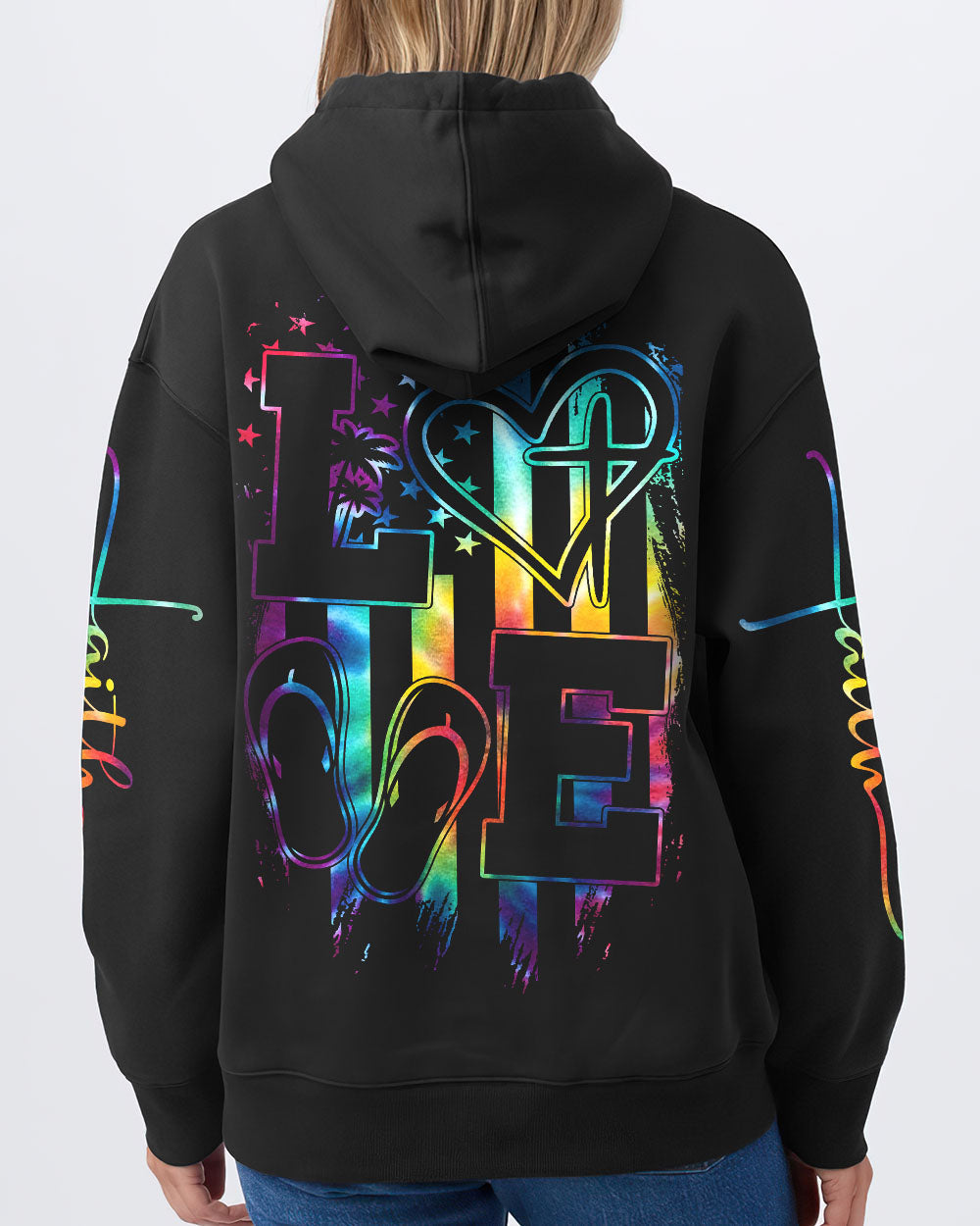 Love Faith Tie Dye Flag Women's All Over Print Shirt - Ty2506237
