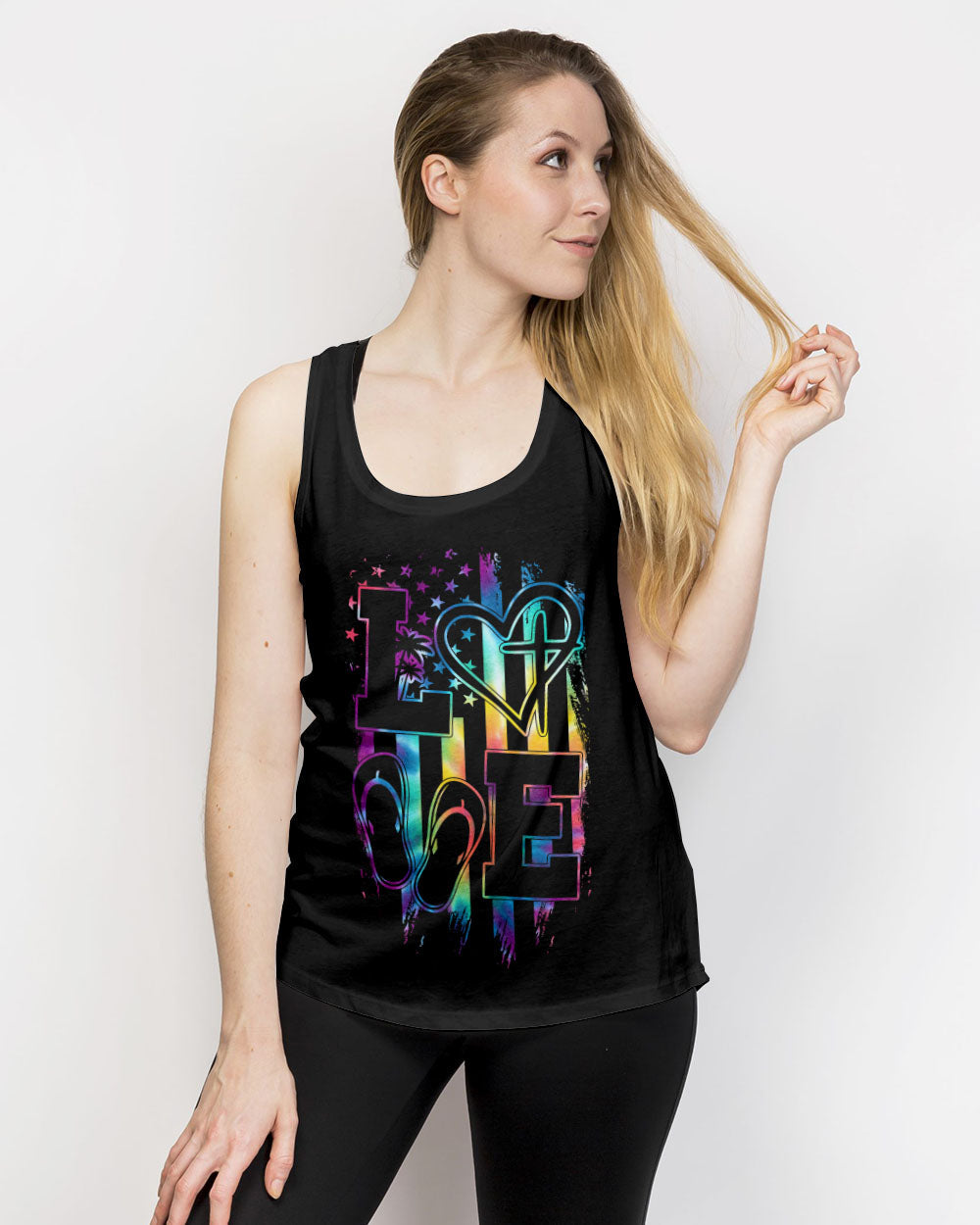 Love Faith Tie Dye Flag Women's All Over Print Shirt - Ty2506237