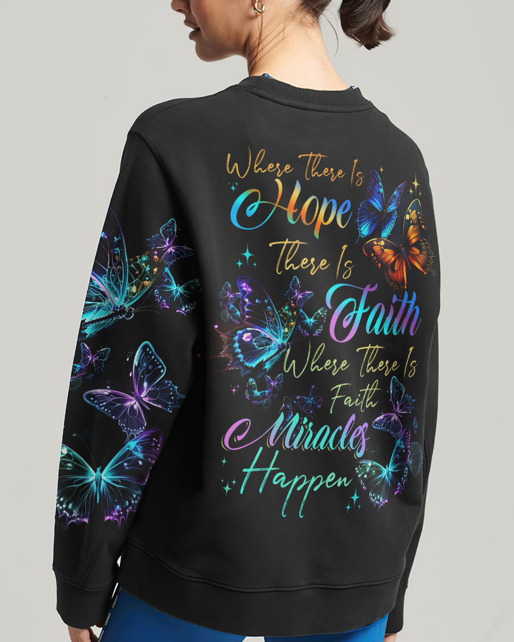 Where There Is Faith Miracles Happen Butterflies Women's All Over Print Shirt - Tytd2706231
