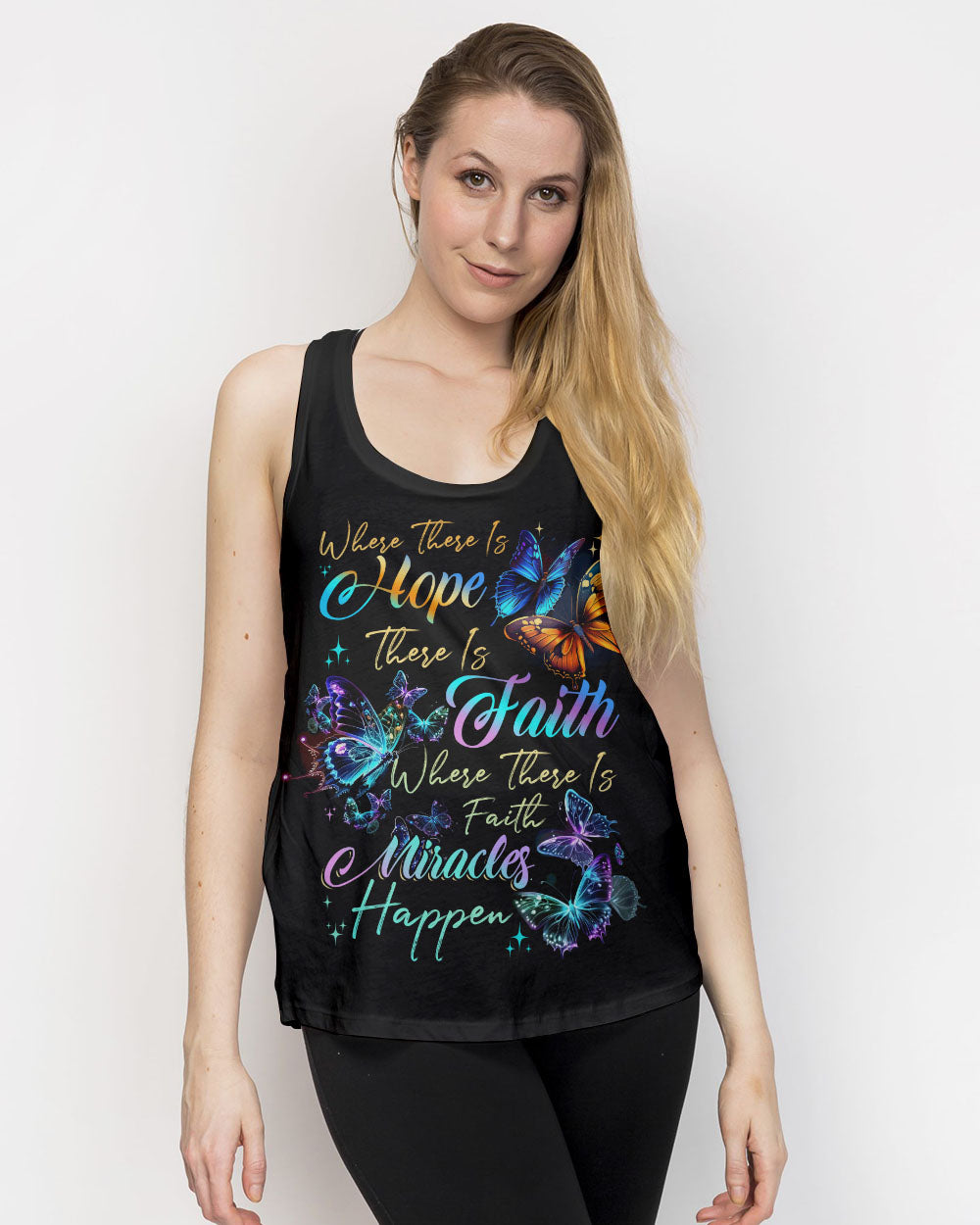 Where There Is Faith Miracles Happen Butterflies Women's All Over Print Shirt - Tytd2706231