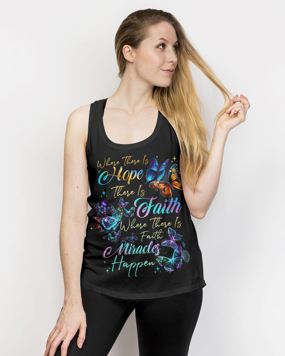 Where There Is Faith Miracles Happen Butterflies Women's All Over Print Shirt - Tytd2706231