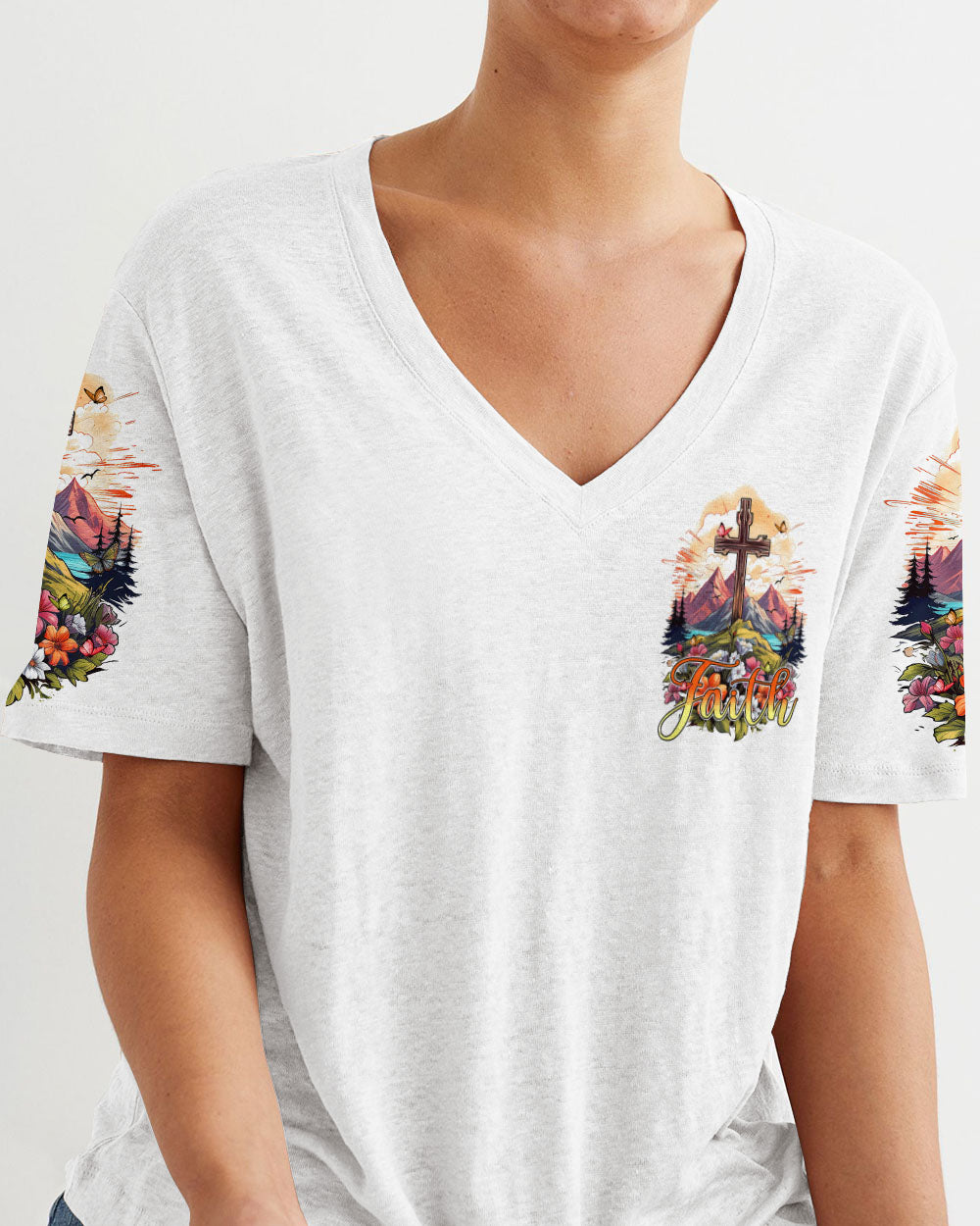 Faith Can Move Mountains Women's All Over Print Shirt - Tytm2606234