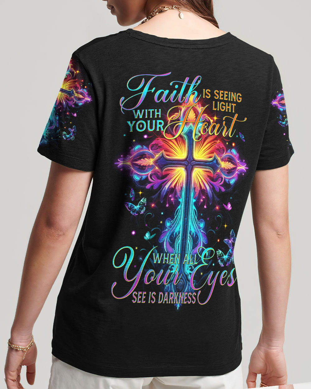 Faith Is Seeing Light With Your Heart Women's All Over Print Shirt - Tytm2706233