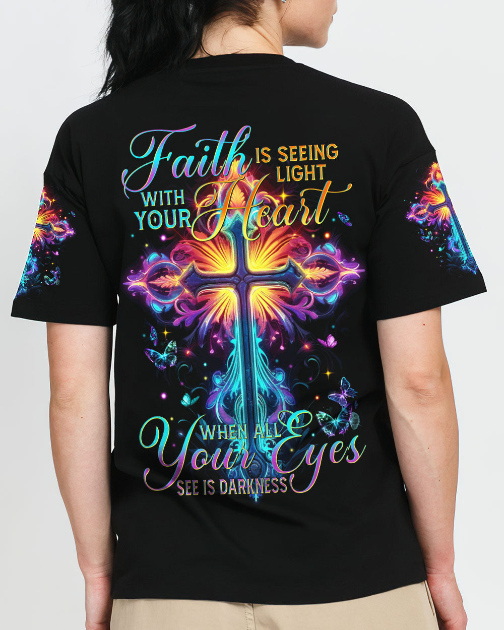Faith Is Seeing Light With Your Heart Women's All Over Print Shirt - Tytm2706233