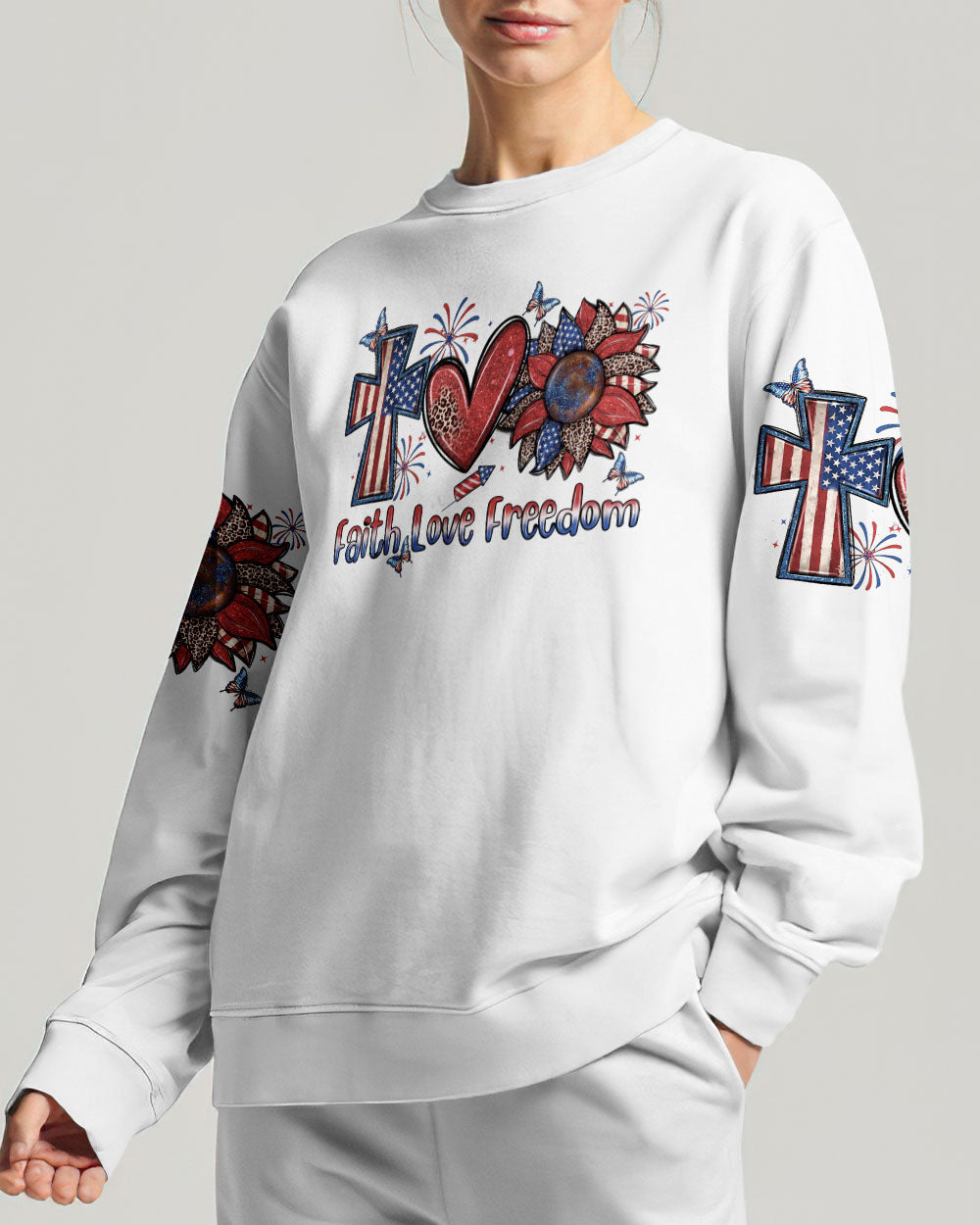 She Loves Jesus and America Women's All Over Print Shirt - Yhln0307234
