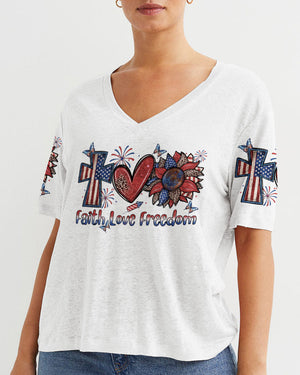 She Loves Jesus and America Women's All Over Print Shirt - Yhln0307234