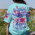 When Dragonflies Appear Angels Are Near Women's All Over Print Shirt - Tlno0909233