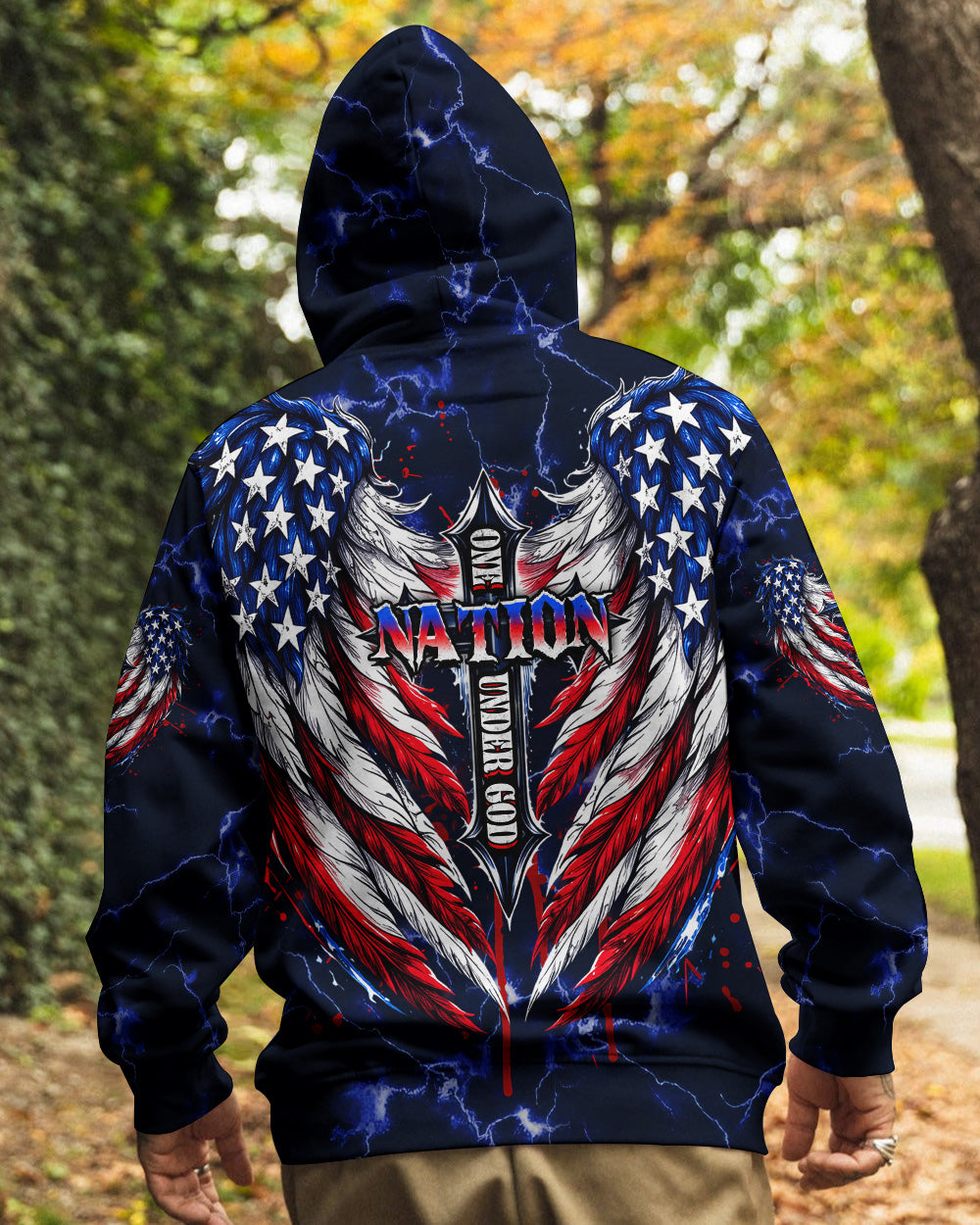 One Nation Under God Cross Wings  Men's All Over Print Shirt   - Tlhg1703261