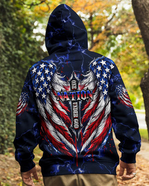 One Nation Under God Cross Wings  Men's All Over Print Shirt   - Tlhg1703261