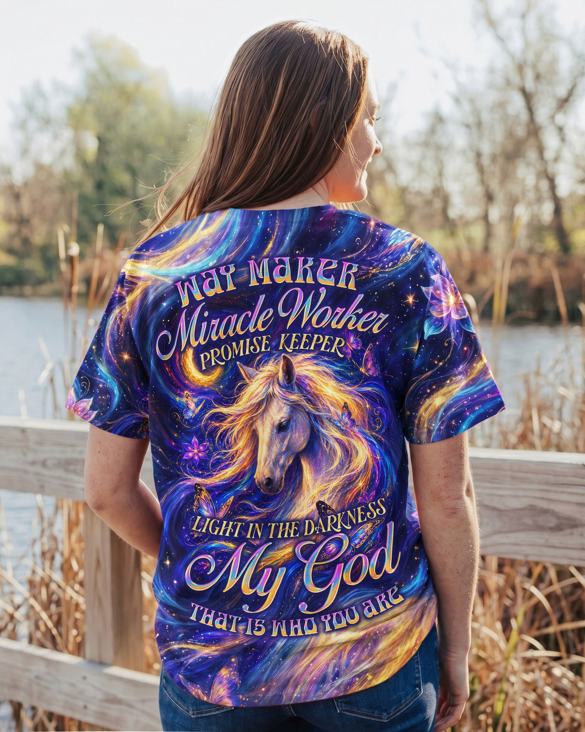 Way Maker Miracle Worker Horse Women's All Over Print Shirt  - Tlno1806262