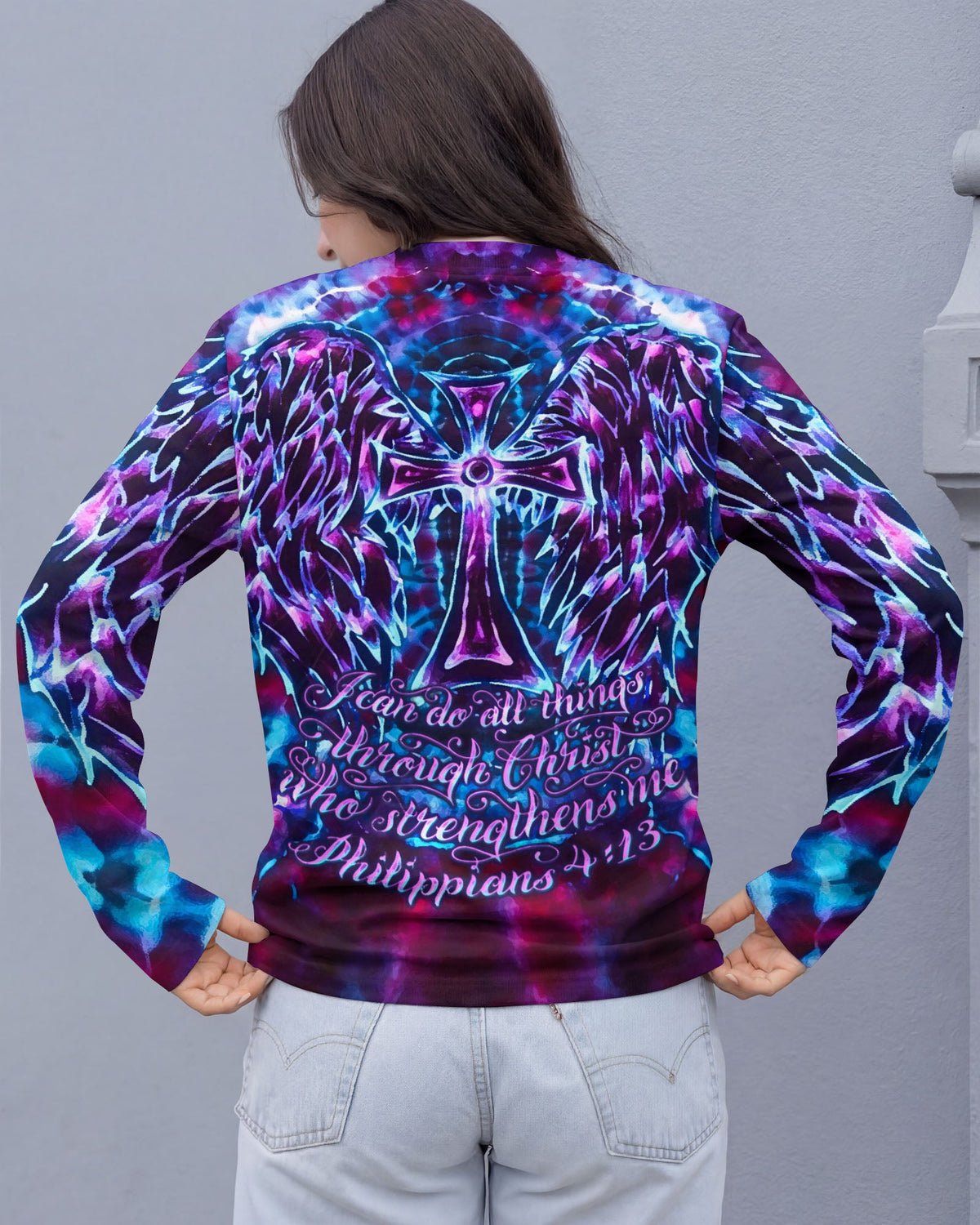 Faith In Light Wing Cross Swirl Women's All Over Print Shirt - Ri3103261