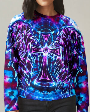 Faith In Light Wing Cross Swirl Women's All Over Print Shirt - Ri3103261