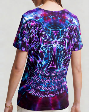 Faith In Light Wing Cross Swirl Women's All Over Print Shirt - Ri3103261