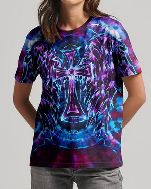 Faith In Light Wing Cross Swirl Women's All Over Print Shirt - Ri3103261
