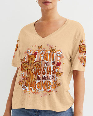 Fall For Jesus Autumn Women's All Over Print Shirt   - Tlnz3107251