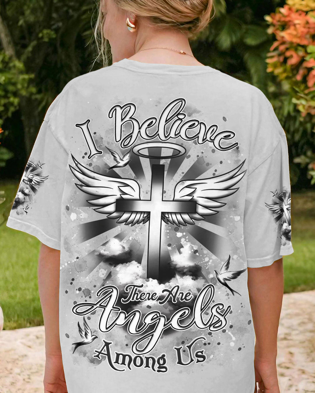 I Believe There Are Angels Among Us Women's All Over Print Shirt - Yhdu0804253