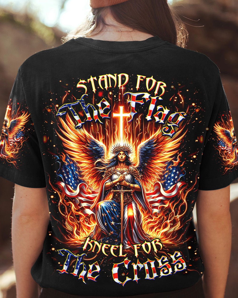 Stand For The Flag Kneel For The Cross Women's All Over Print Shirt - Yhdu2105242
