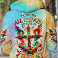 I Can Do All Things Cross Wings Tie Dye Women's All Over Print Shirt - Tlnz2401242