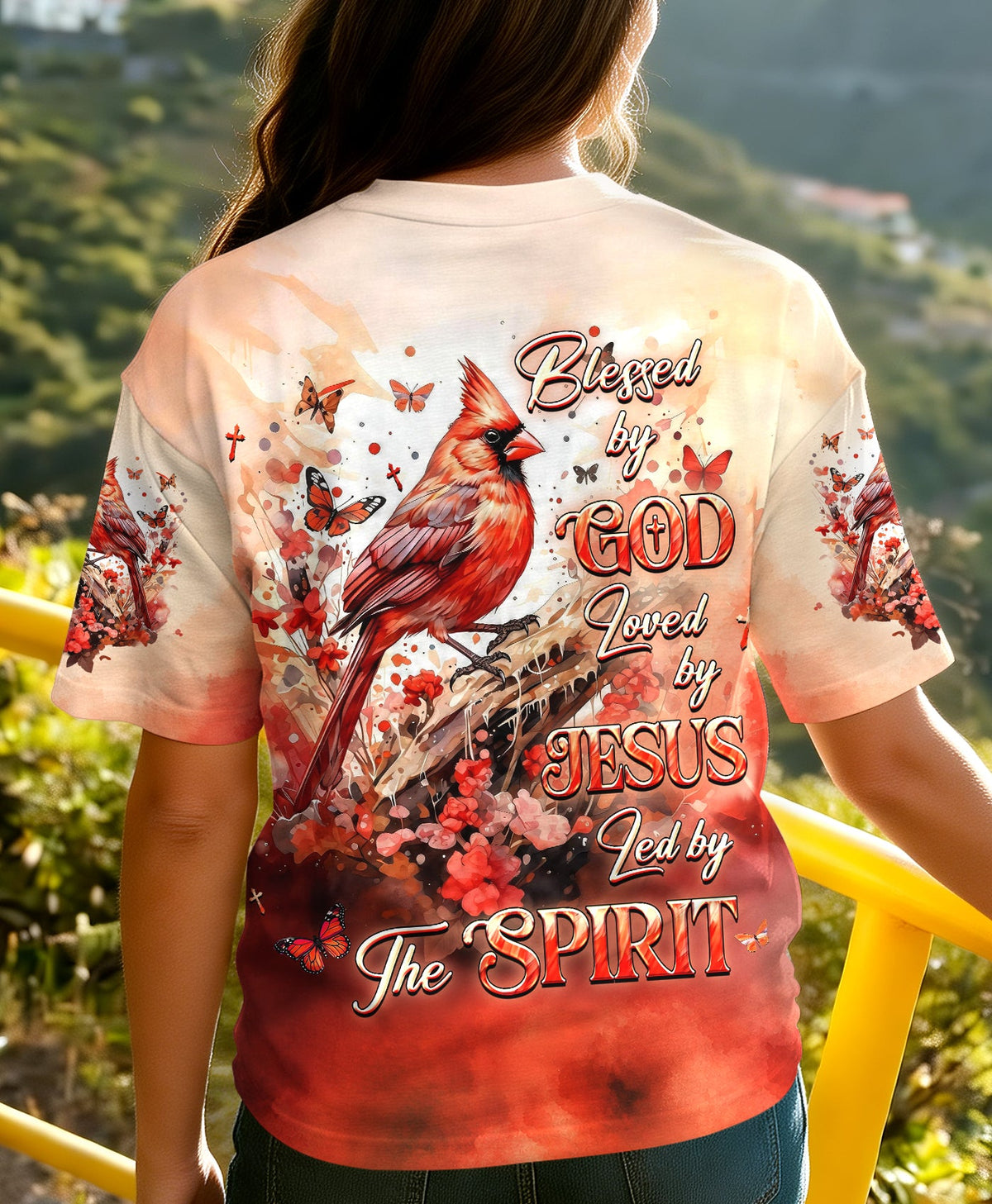 Blessed By God Loved By Jesus Cardinal Women's All Over Print Shirt  - Tlhg2306263