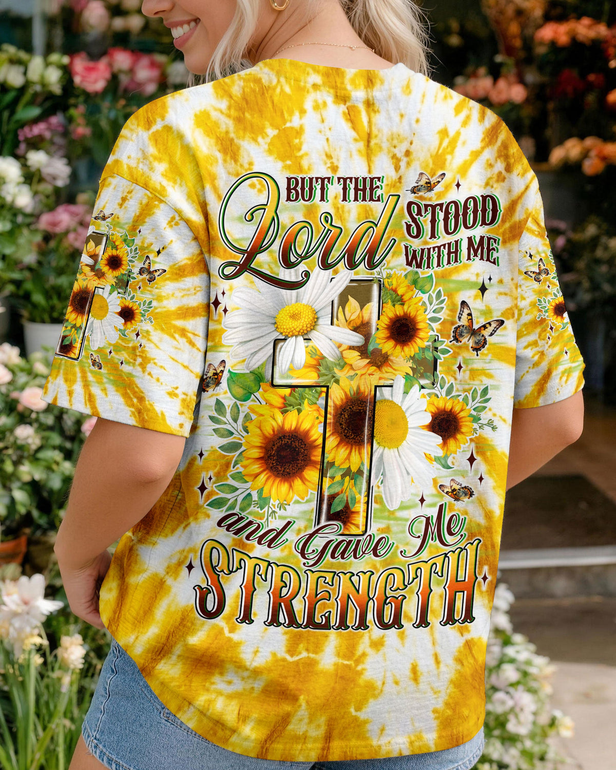 Lord Stood With Me Cross Flowers Women's All Over Print Shirt - Tyln2304261