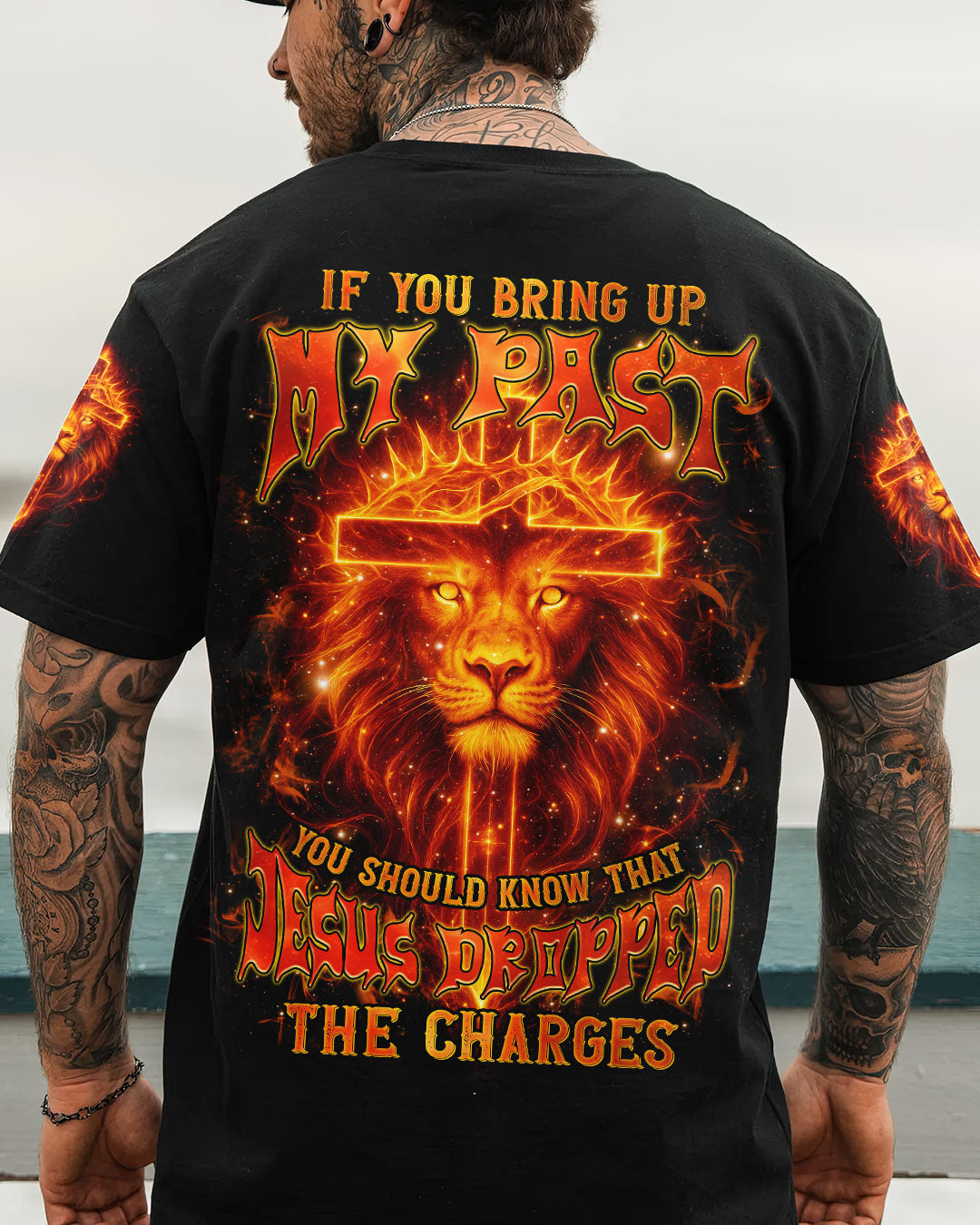 Jesus Dropped The Charges Lion Men's All Over Print Shirt  - Tlnz3006253