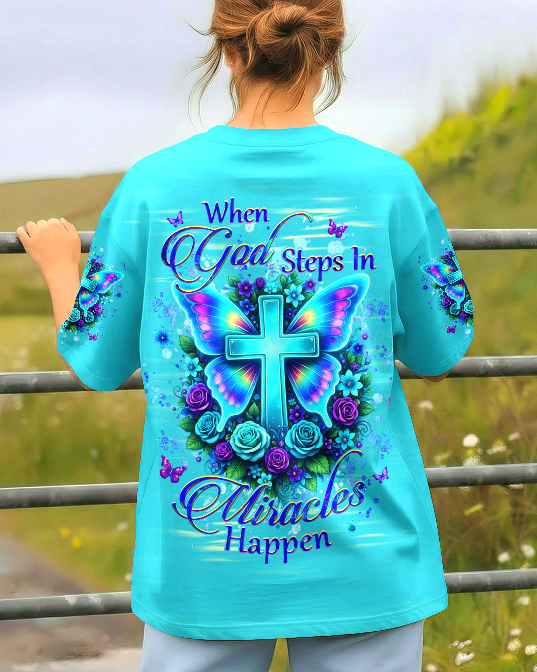 When God Steps In Miracles Happen Women's All Over Print Shirt - Yhhg1202262