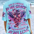 She Is Carried By His Grace Cross Wings Women's All Over Print Shirt - Tlnz0203244