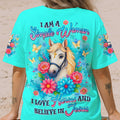 I Love Horses And Believe In Jesus  Women's All Over Print Shirt - Tlnz1807254