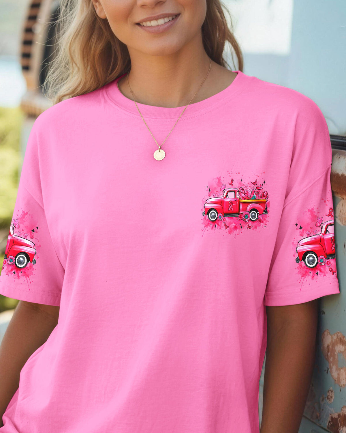 Jesus Take The Wheel Breast Cancer Awareness Women's All Over Print Shirt - Tyln2407262