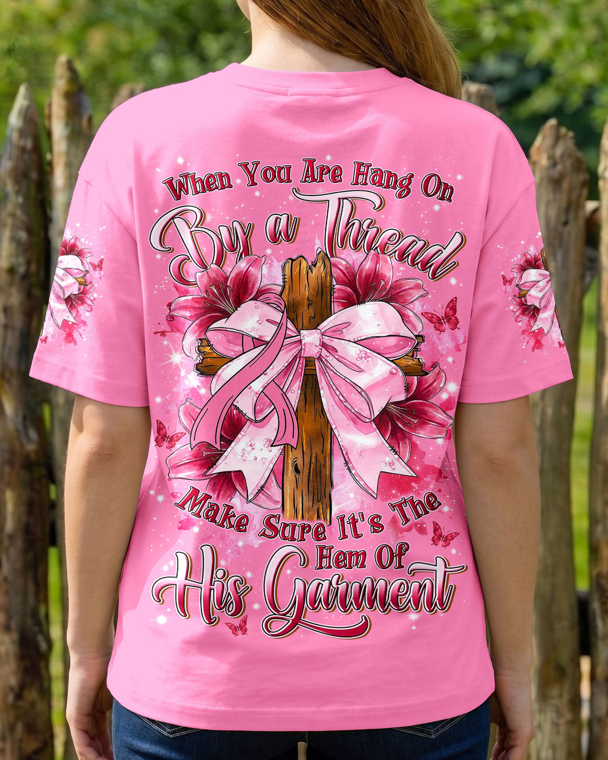 The Hem Of His Garment Breast Cancer Awareness Women's All Over Print Shirt - Tyln0707261